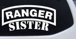 Ranger Sister Military Car or Truck Window Decal Sticker
