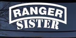 Ranger Sister Military Car or Truck Window Decal Sticker