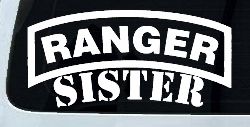 Ranger Sister Military Car or Truck Window Decal Sticker