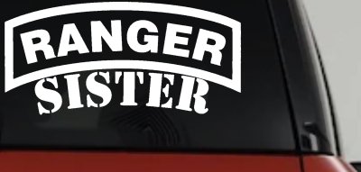 Ranger Sister Military Car or Truck Window Vinyl Decal Sticker