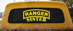 Ranger Sister Military Car or Truck Window Decal Sticker (Yellow)