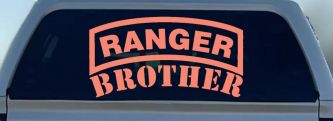Ranger Brother Military Car or Truck Window Decal Sticker (Coral)