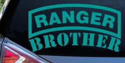 Ranger Brother Military Car or Truck Window Decal Sticker (Turquoise)