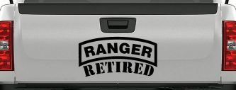Ranger Retired Military Car or Truck Window Decal Sticker (Black)