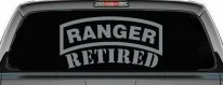 Ranger Retired Military Car or Truck Window Decal Sticker (Telegrey)