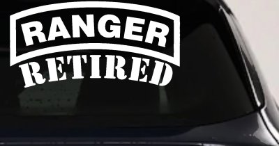 Ranger Retired Military Car or Truck Window Vinyl Decal Sticker