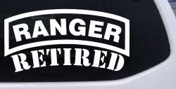 Ranger Retired Military Car or Truck Window Decal Sticker