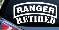 Ranger Retired Military Car or Truck Window Decal Sticker