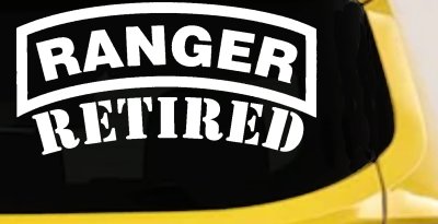 Ranger Retired Military Car or Truck Window Vinyl Decal Sticker