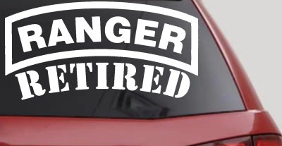 Ranger Retired Military Car or Truck Window Vinyl Decal Sticker