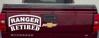 Ranger Retired Military Car or Truck Window Vinyl Decal Sticker (White)