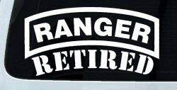 Ranger Retired Military Car or Truck Window Decal Sticker