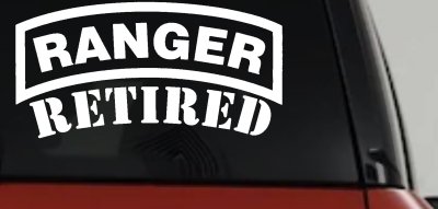 Ranger Retired Military Car or Truck Window Vinyl Decal Sticker