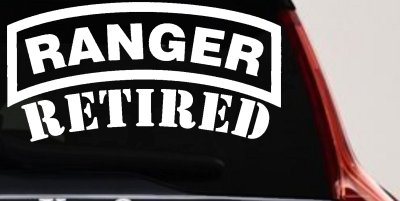 Ranger Retired Military Car or Truck Window Vinyl Decal Sticker