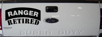 Ranger Retired Solid Military Car or Truck Window Decal Sticker (Black)