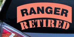 Ranger Retired Solid Military Car or Truck Window Decal Sticker (Coral)