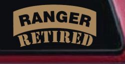 Ranger Retired Solid Military Car or Truck Window Decal Sticker (Light Brown)