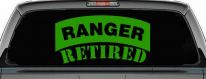 Ranger Retired Solid Military Car or Truck Window Decal Sticker (Lime)