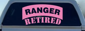 Ranger Retired Solid Military Car or Truck Window Decal Sticker (Pink)