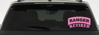 Ranger Retired Solid Military Car or Truck Window Decal Sticker (Pink)