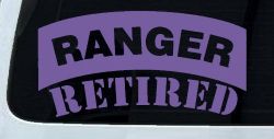 Ranger Retired Solid Military Car or Truck Window Decal Sticker (Purple)