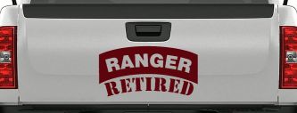 Ranger Retired Solid Military Car or Truck Window Vinyl Decal Sticker (Purple Red)