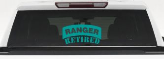 Ranger Retired Solid Military Car or Truck Window Vinyl Decal Sticker (Turquoise)