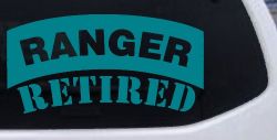 Ranger Retired Solid Military Car or Truck Window Vinyl Decal Sticker (Turquoise Blue)