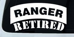 Ranger Retired Solid Military Car or Truck Window Decal Sticker