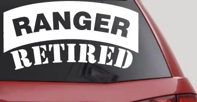 Ranger Retired Solid Military Car or Truck Window Vinyl Decal Sticker