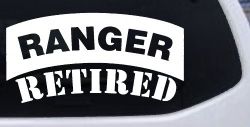 Ranger Retired Solid Military Car or Truck Window Decal Sticker