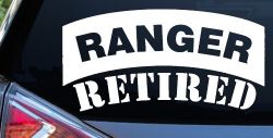Ranger Retired Solid Military Car or Truck Window Decal Sticker