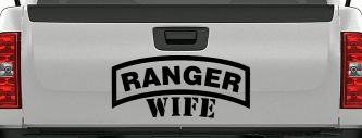 Ranger Wife Military Car or Truck Window Decal Sticker (Black)