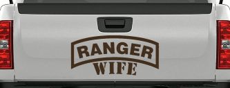 Ranger Wife Military Car or Truck Window Decal Sticker (Brown)