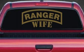 Ranger Wife Military Car or Truck Window Vinyl Decal Sticker (Gold)