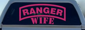 Ranger Wife Military Car or Truck Window Decal Sticker (Hot Pink)