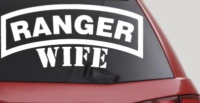 Ranger Wife Military Car or Truck Window Vinyl Decal Sticker