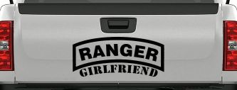 Ranger Girlfriend Military Car or Truck Window Decal Sticker (Black)