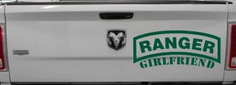 Ranger Girlfriend Military Car or Truck Window Vinyl Decal Sticker (Dark Green)