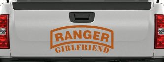 Ranger Girlfriend Military Car or Truck Window Decal Sticker (Nut Brown)