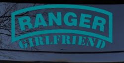 Ranger Girlfriend Military Car or Truck Window Vinyl Decal Sticker (Turquoise Blue)