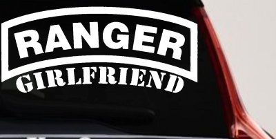 Ranger Girlfriend Military Car or Truck Window Vinyl Decal Sticker