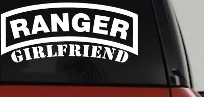 Ranger Girlfriend Military Car or Truck Window Vinyl Decal Sticker