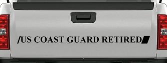 US COAST GUARD RETIRED Military Car or Truck Window Vinyl Decal Sticker (Black)