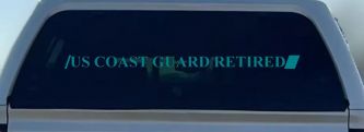 US COAST GUARD RETIRED Military Car or Truck Window Vinyl Decal Sticker (Turquoise Blue)