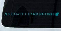 US COAST GUARD RETIRED Military Car or Truck Window Vinyl Decal Sticker (Turquoise Blue)
