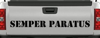 SEMPER PARATUS Military Car or Truck Window Decal Sticker (Black)