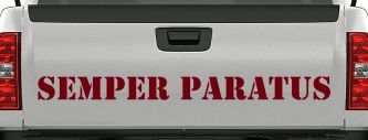 SEMPER PARATUS Military Car or Truck Window Decal Sticker (Burgundy)