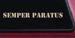 SEMPER PARATUS Military Car or Truck Window Decal Sticker (Desert Sand)