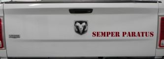 SEMPER PARATUS Military Car or Truck Window Vinyl Decal Sticker (Purple Red)